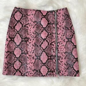 The Ragged Priest Pink Snake Print Skirt Size XS NWT Serpent Side Zipper